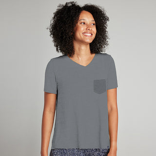 Elance Combed Cotton-Rich V-Neck T-Shirt with Pocket