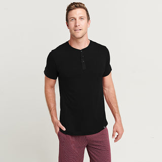 Cotton-Rich Henley Round-Neck Shirt