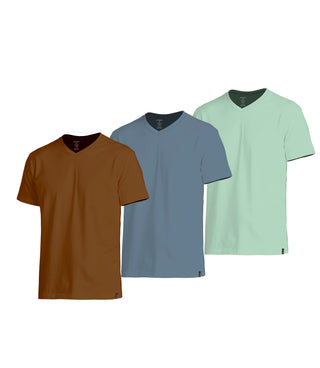 Zone 100% Cotton V-Neck T-Shirt (Tri-Pack)