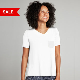 Super Combed Cotton-Rich V-Neck T-Shirt with Pocket