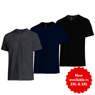 Elance Combed Cotton-Rich V-Neck T-Shirt (Tri-Pack)