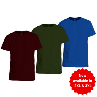 Zone 100% Cotton Round Neck T-Shirt (Tri-Pack)