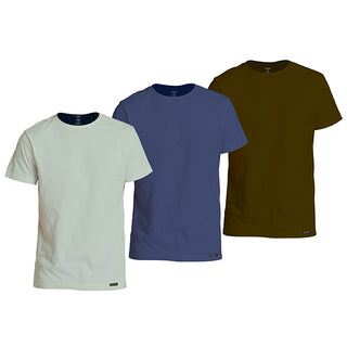 Combed Cotton-Rich Round Neck T-Shirt for Men (Pack of 3)