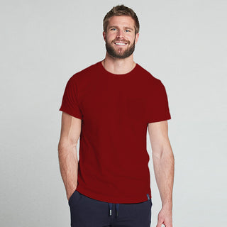 Elance Combed Cotton-Rich Round Neck T-Shirt with Pocket