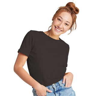 Combed Cotton-Rich Round Neck T-Shirt for Women