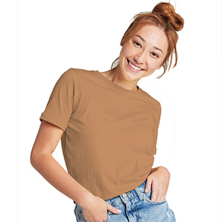 Combed Cotton-Rich Round Neck T-Shirt for Women