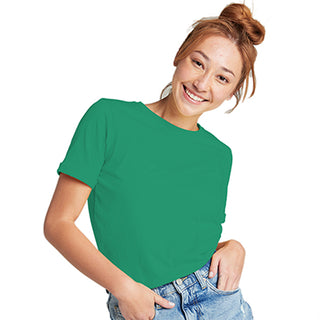 Combed Cotton-Rich Round Neck T-Shirt for Women