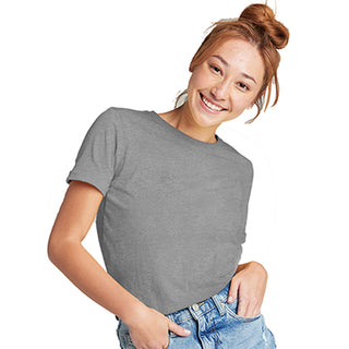 Combed Cotton-Rich Round Neck T-Shirt for Women