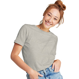 Combed Cotton-Rich Round Neck T-Shirt for Women