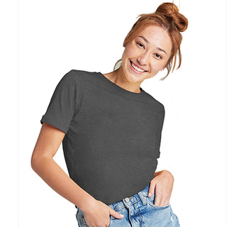 Combed Cotton-Rich Round Neck T-Shirt for Women