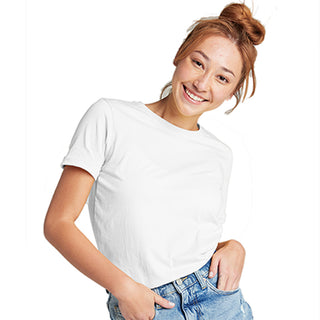 Combed Cotton-Rich Round Neck T-Shirt for Women