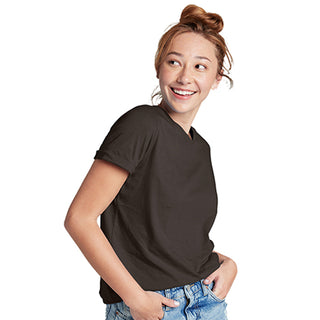 Combed Cotton-Rich V-Neck T-Shirt for Women