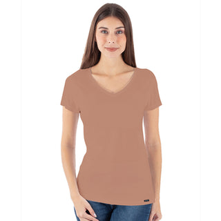 Combed Cotton-Rich V-Neck T-Shirt for Women (Pack of 3)