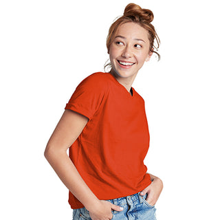 Combed Cotton-Rich V-Neck T-Shirt for Women