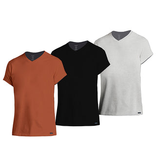 100% Super Combed Cotton V-Neck T-Shirt for Women (Pack of 3)