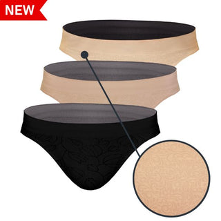 Seamfree Nylon Spandex Bikini Jacquard Underwear (TRI-PACK)
