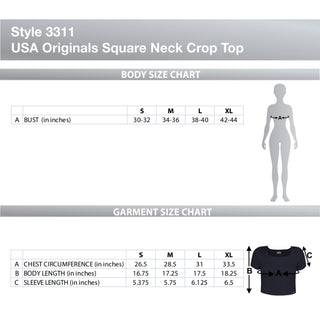USA Original Square Neck Cropped Tee