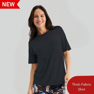 WOMENS CREWNECK THICK-FABRIC SHIRT