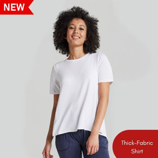 WOMENS CREWNECK THICK-FABRIC SHIRT