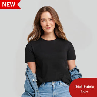 WOMENS CREWNECK THICK-FABRIC SHIRT