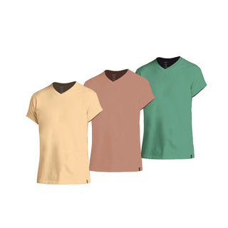 COMFIES  VNECK SHIRT ASSORTED TRI-PACK