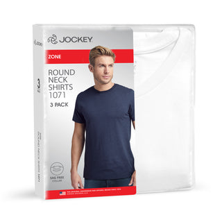 Jockey? 100% Cotton Zone Round Neck T Shirt - 3 pack