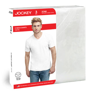 Jockey ZONE 100% Cotton V-Neck Men's T-Shirt (Tri-Pack)