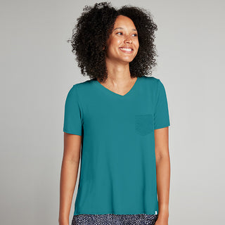 Elance Combed Cotton-Rich V-Neck T-Shirt with Pocket