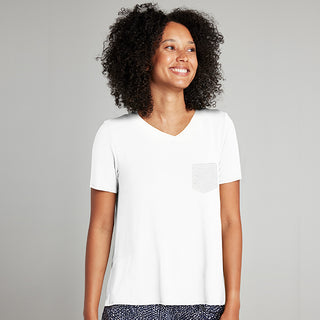 Super Combed Cotton-Rich V-Neck T-Shirt with Pocket