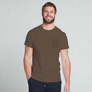 Elance Combed Cotton-Rich Round Neck T-Shirt with Pocket