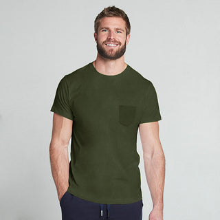 Elance Combed Cotton-Rich Round Neck T-Shirt with Pocket