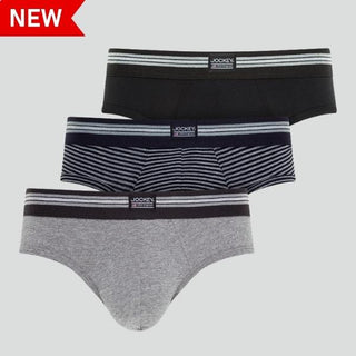 Jockey STRETCH Cotton Spandex Men's Hipster Brief (Tri-Pack)